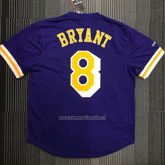 Maglia Manica Corta Los Angeles Lakers Kobe Bryant #8 Viola